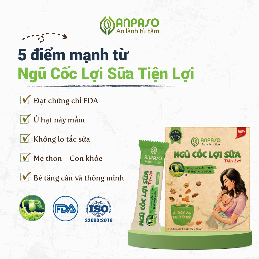 Ngũ cốc lợi sữa tiện lợi Anpaso (dạng gói)